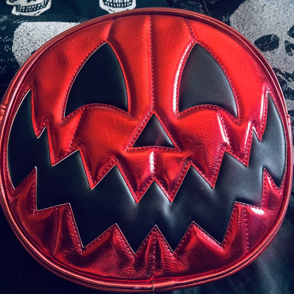 Red and Black Pumpkin Shoulder Bag